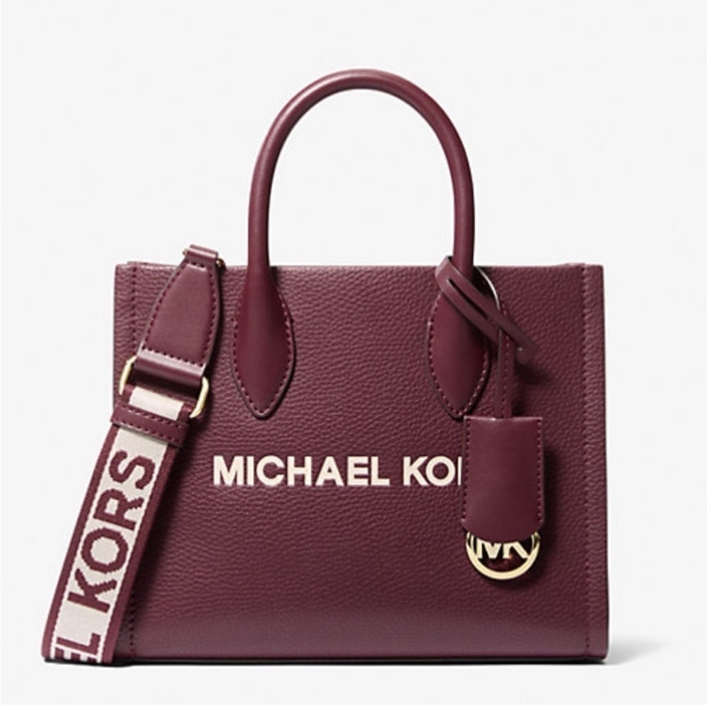 Michael Kors Mirella SM Tote Shoulder Bag Oxblood